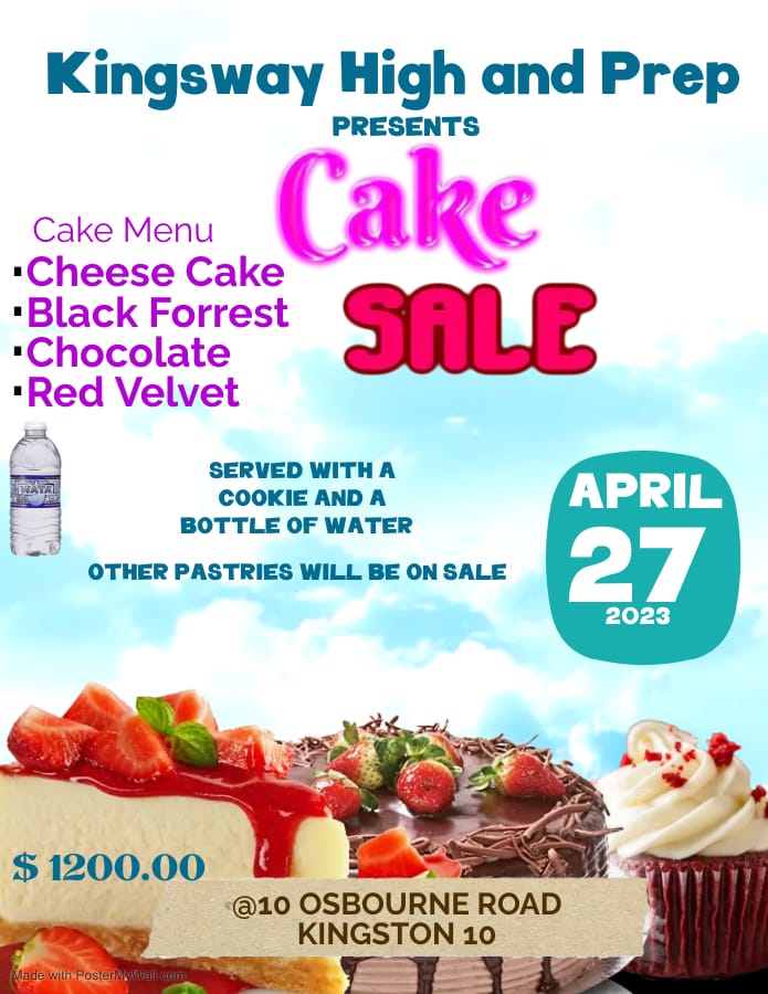Kingsway High & Prep Cake Sale April 27